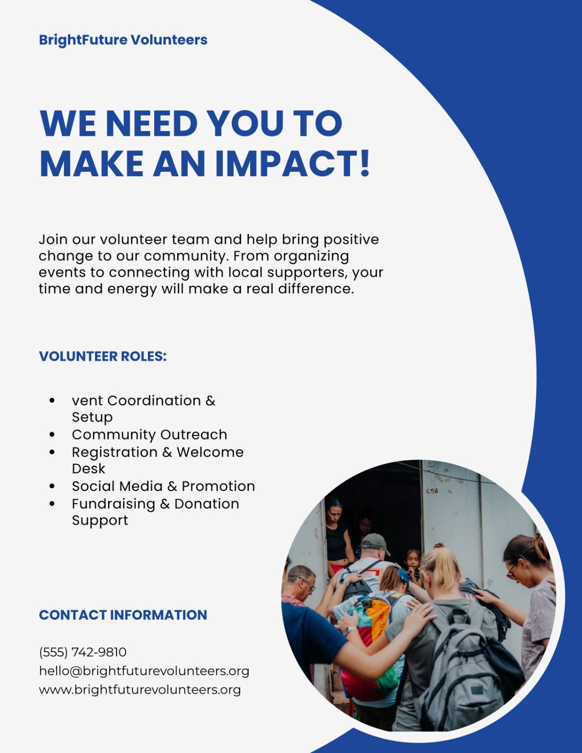 Wanted Volunteer Layout Flyer Template