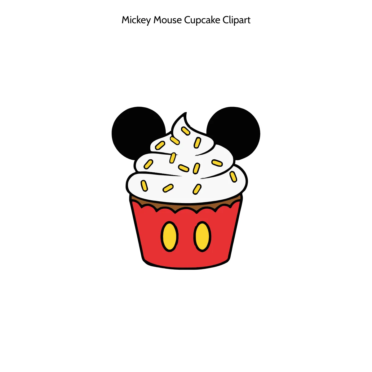 Free Mickey Mouse Cupcake Clipart Template to Edit Online