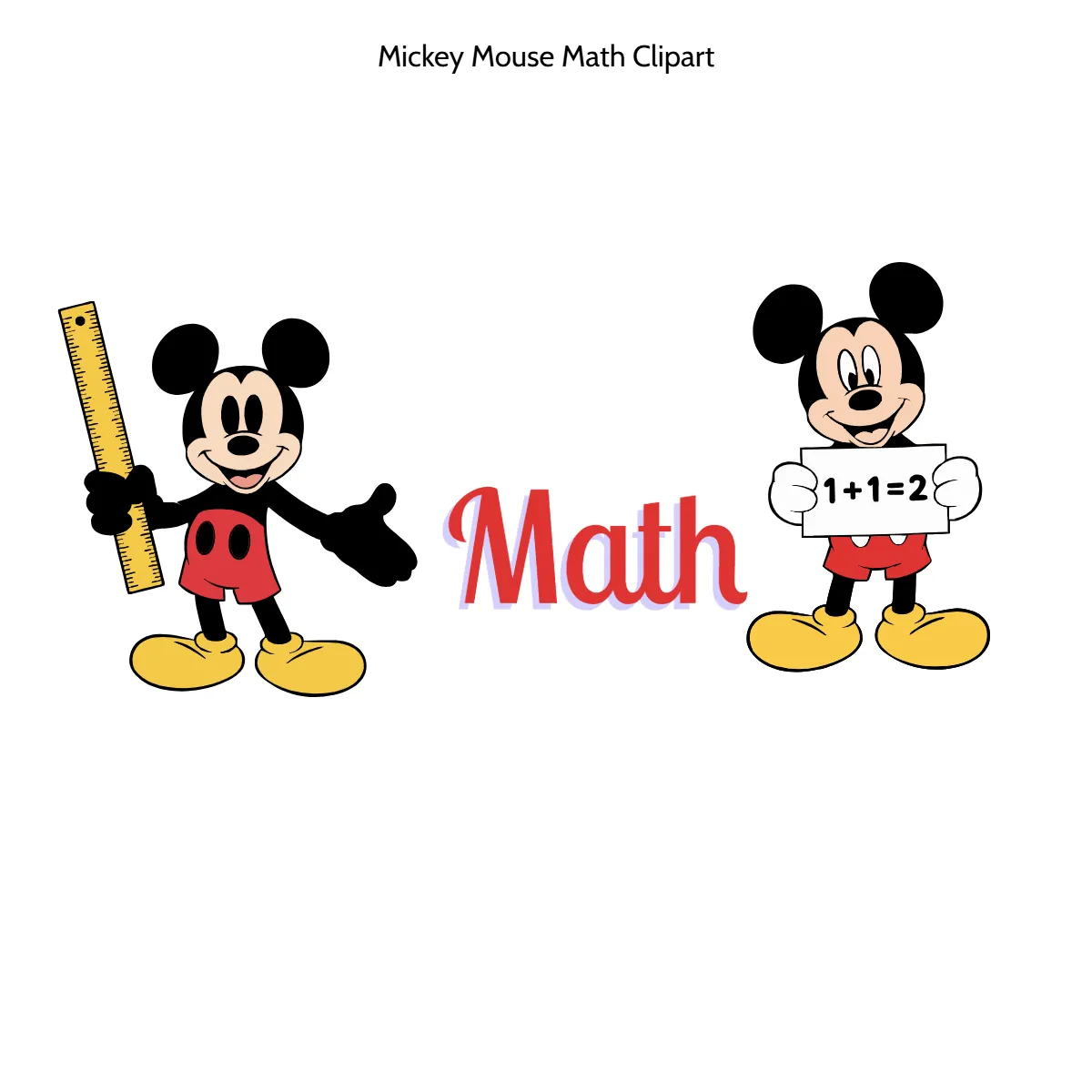 Free Mickey Mouse Math Clipart Template to Edit Online