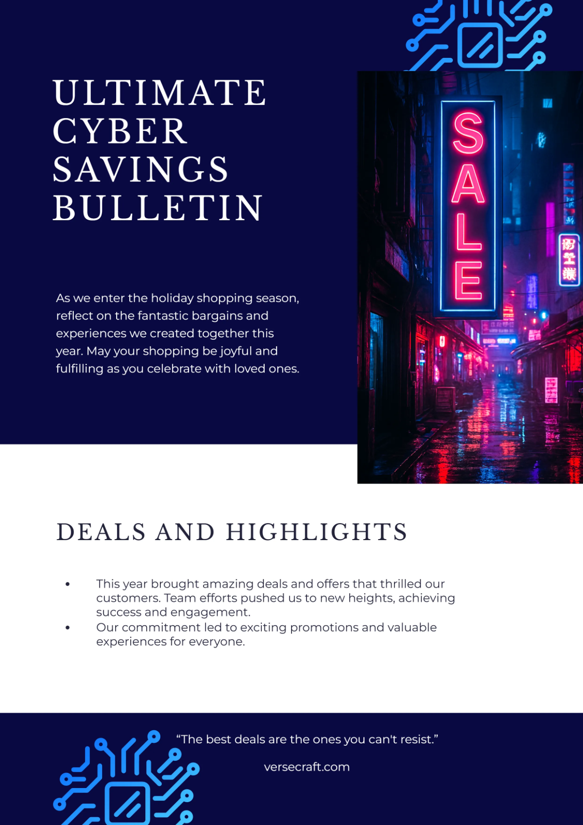 Free Cyber Monday Newsletter Template to Edit Online