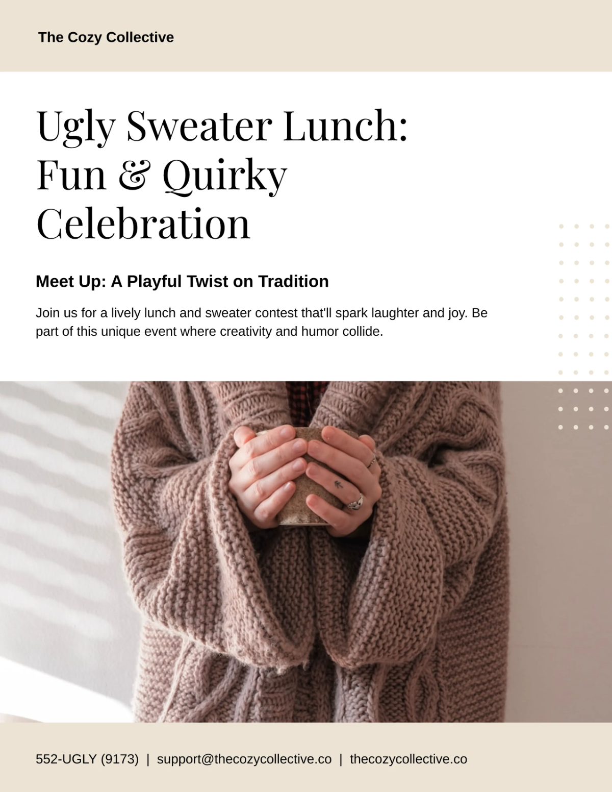 Free Modern Ugly Sweater Lunch Flyer Template to Edit Online