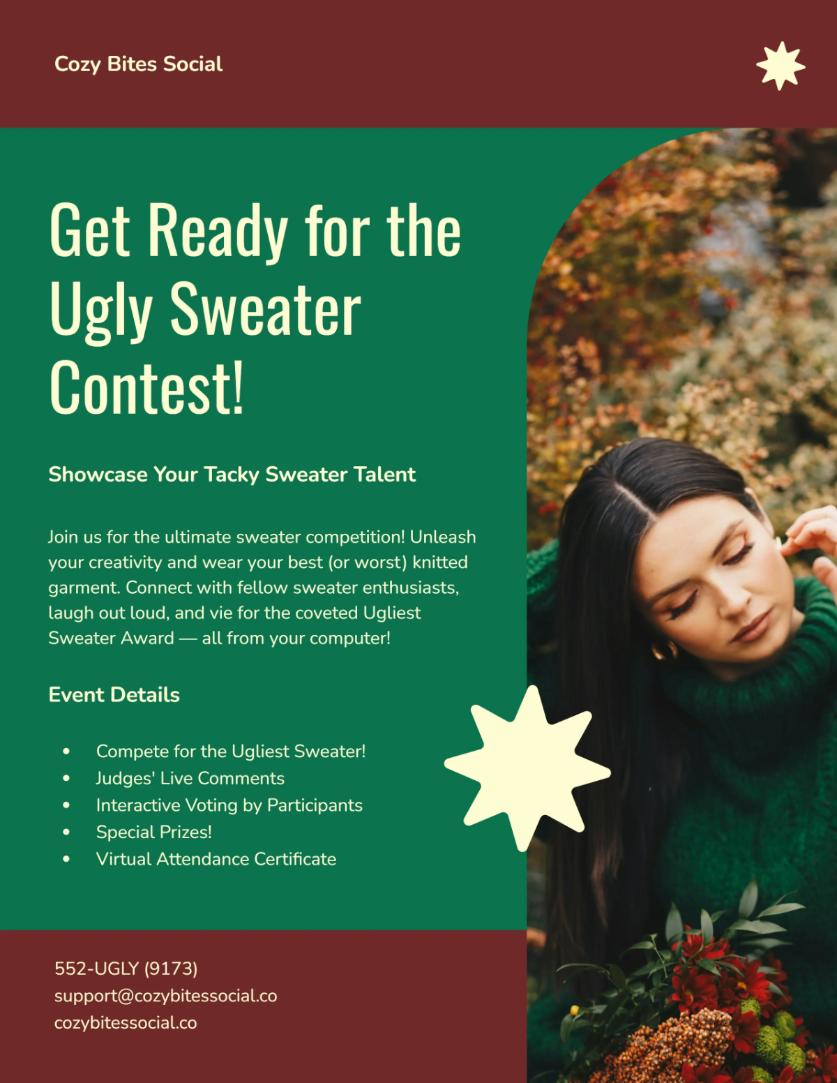 Free Red and Green Ugly Sweater Award Flyer Template to Edit Online Free Red and Green Ugly Sweater Award Flyer Template to Edit Online