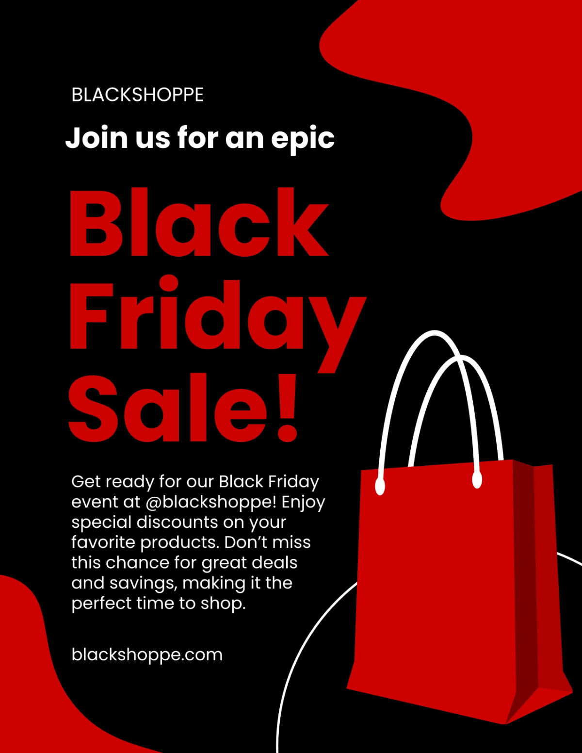 Free Minimalist Black Friday Sale Template to Edit Online