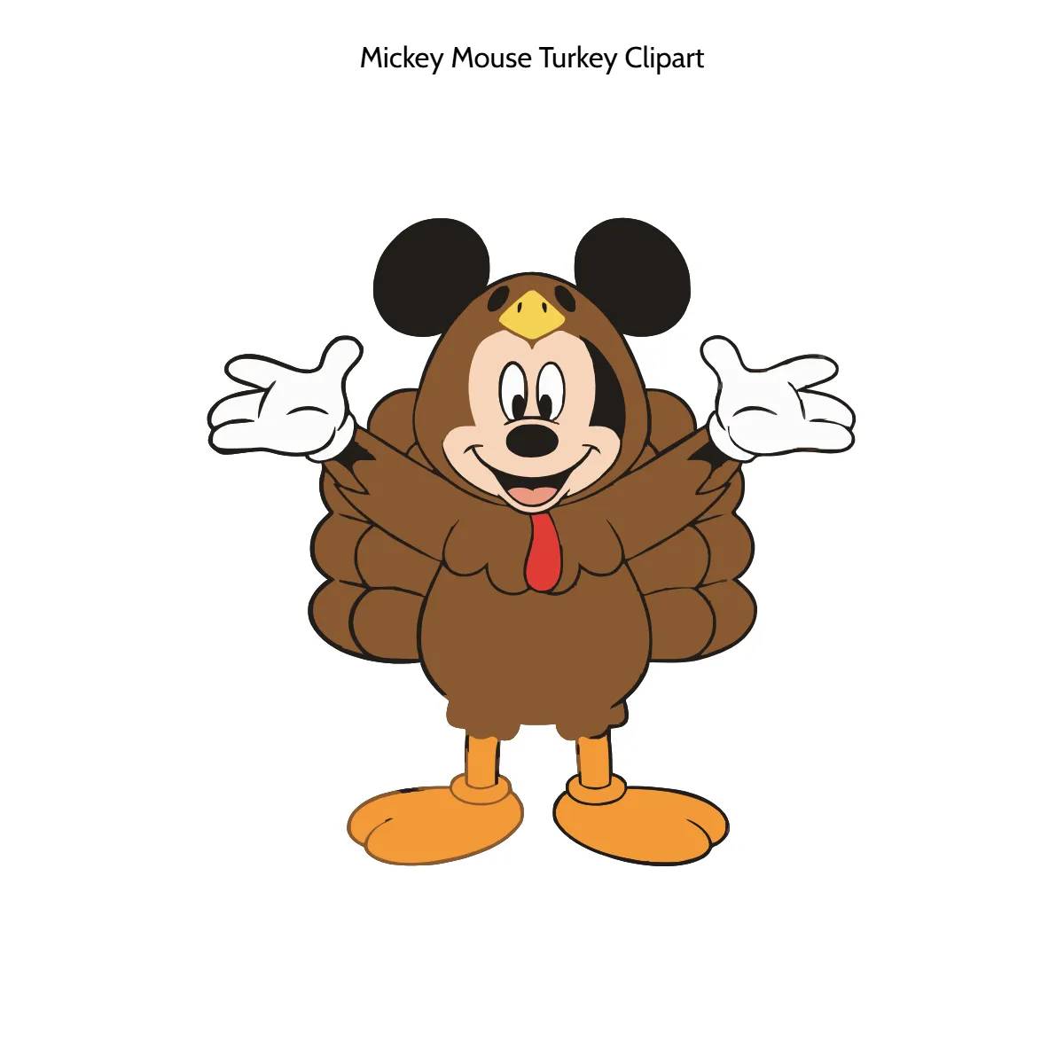 Free Mickey Mouse Turkey Clipart Template to Edit Online