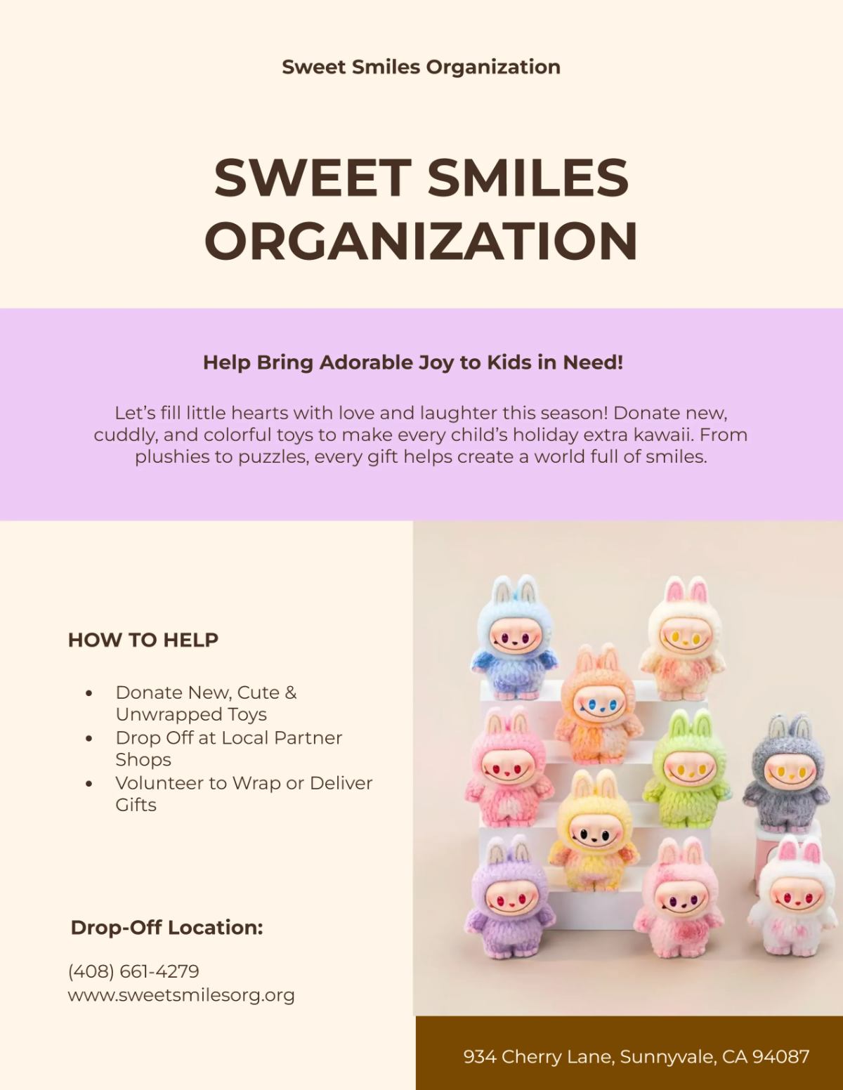 Free Design Kawaii Toy Drive Flyer Template to Edit Online