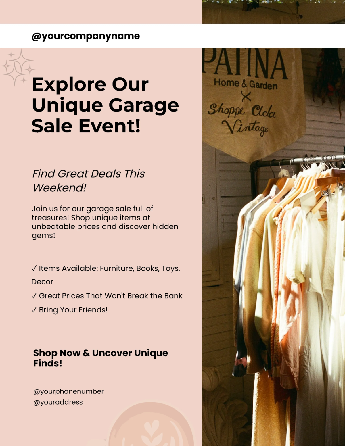 Unique Garage Sale Flyer Template