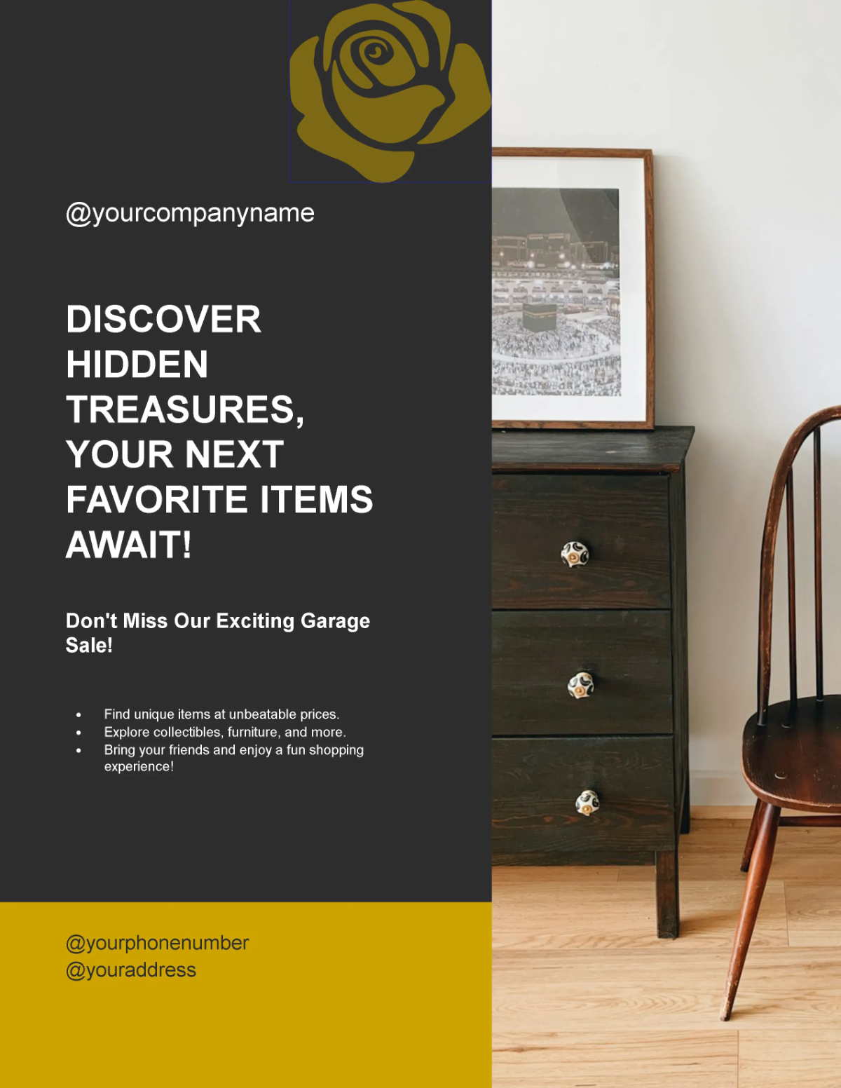 Free Elegant Garage Sale Flyer Template to Edit Online