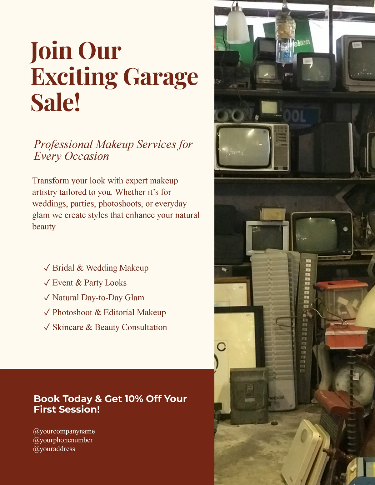 Free Brown DIY Garage Sale Flyer Template to Edit Online