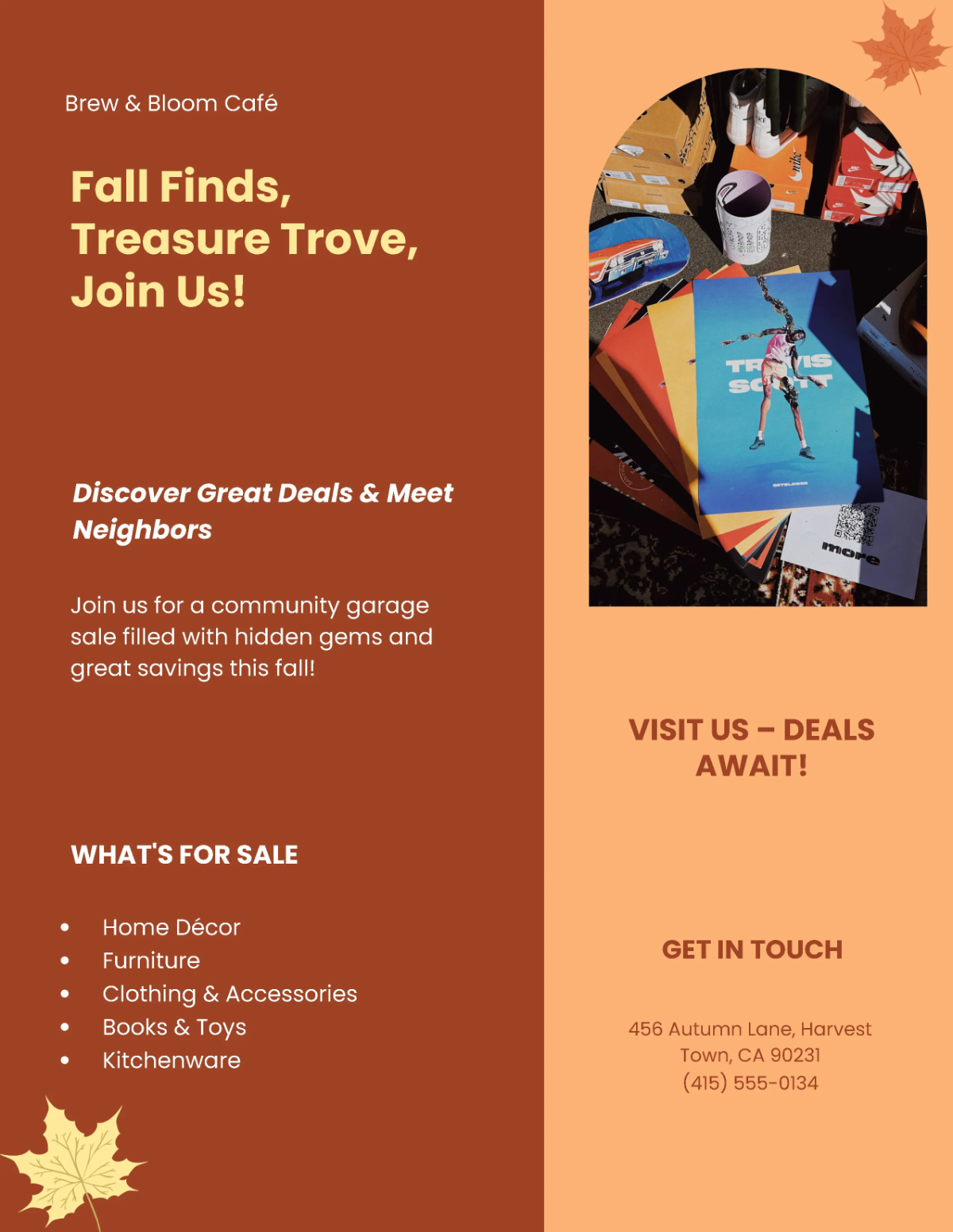 Simple Fall Garage Sale Flyer Template Simple Fall Garage Sale Flyer Template