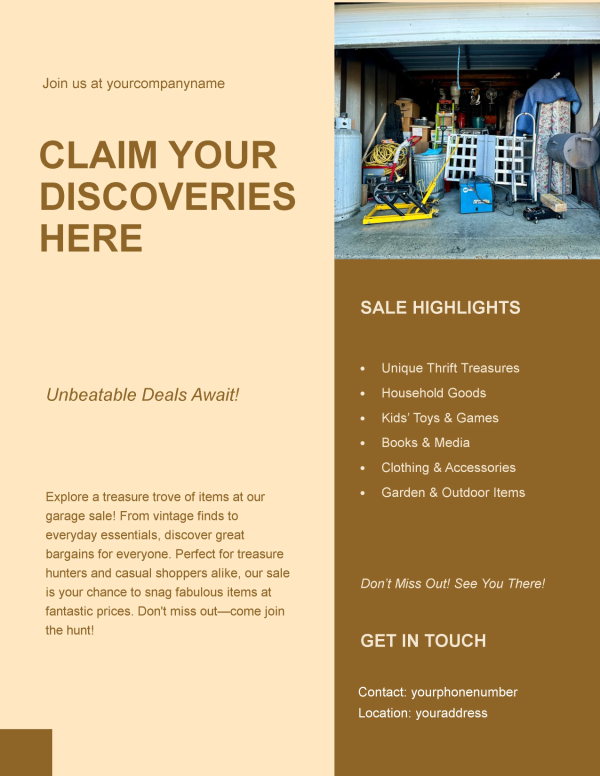 Free Brand Garage Sale Flyer Template to Edit Online