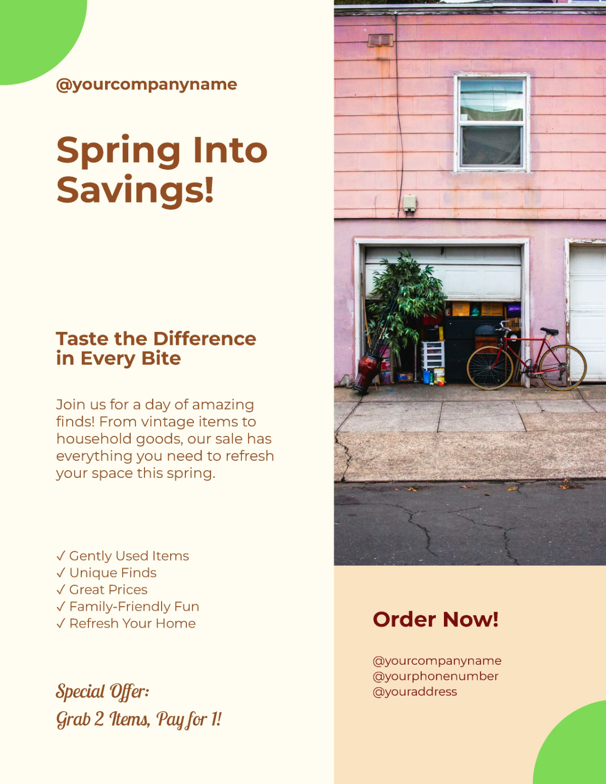 Free Spring Garage Sale Flyer Template to Edit Online