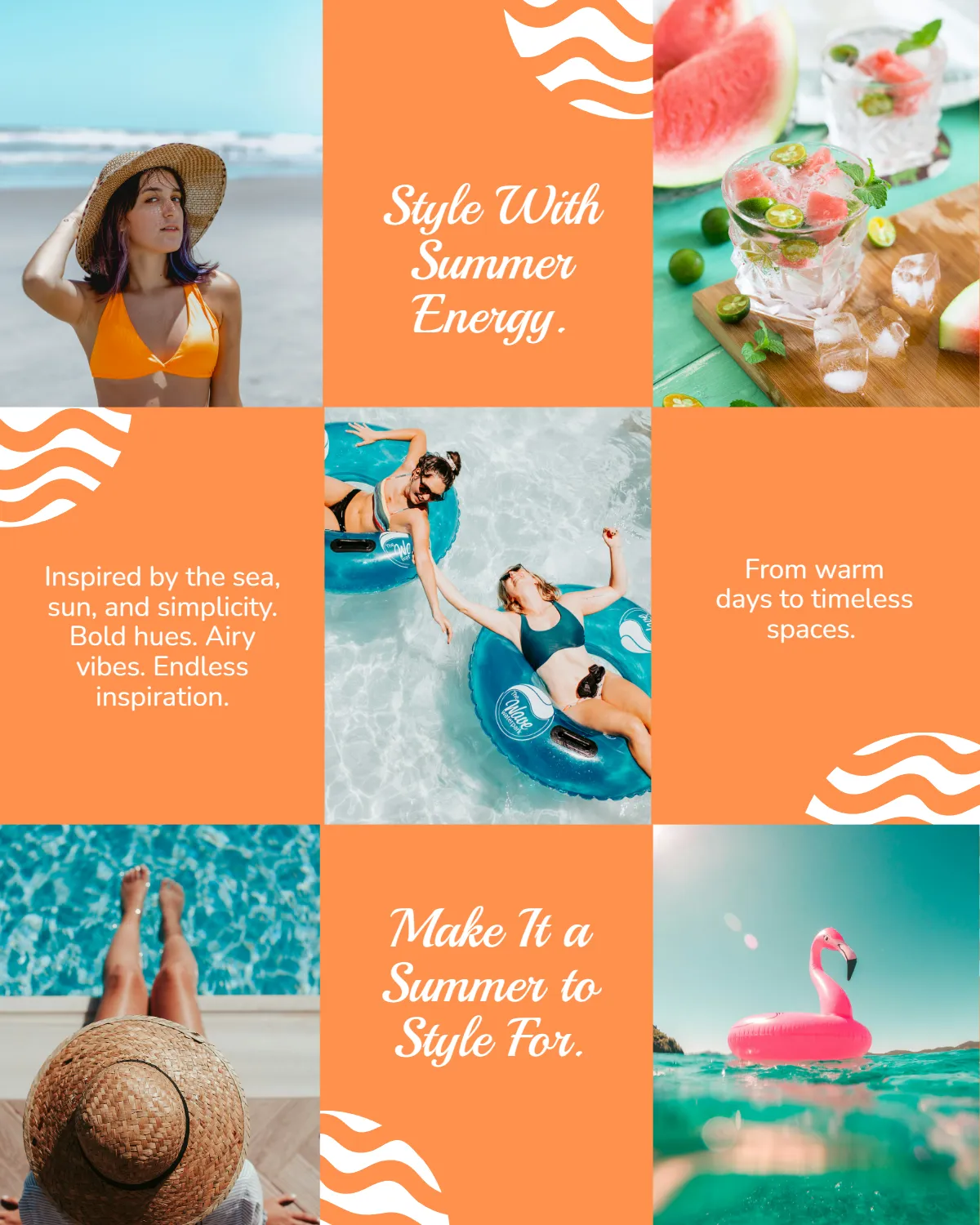 Free Summer Instagram Grid Template to Edit Online