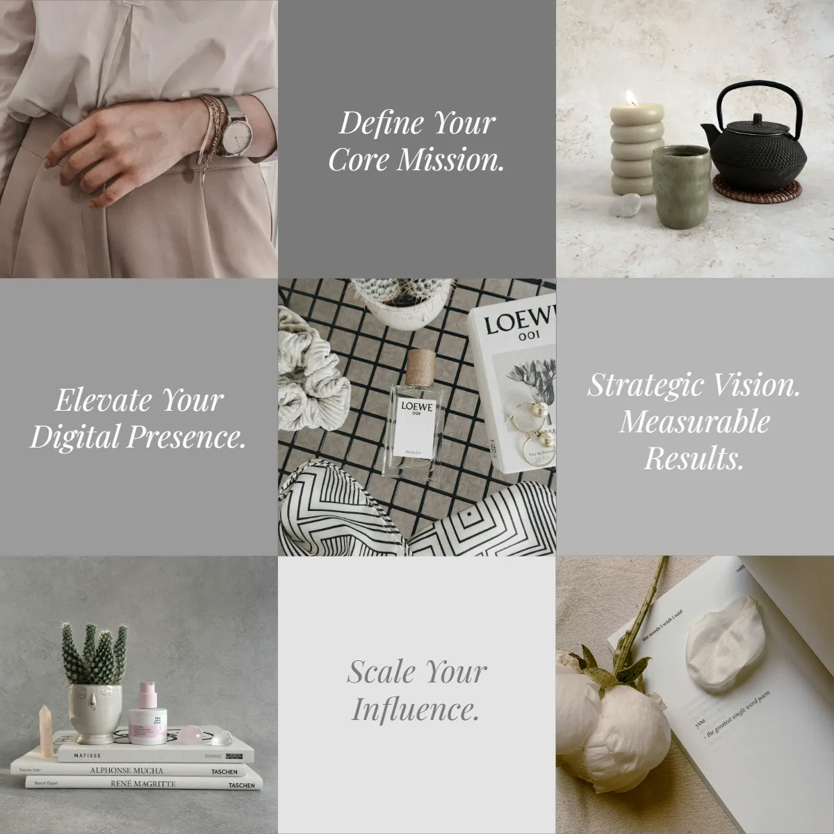 Free Neutral Instagram Grid Template to Edit Online