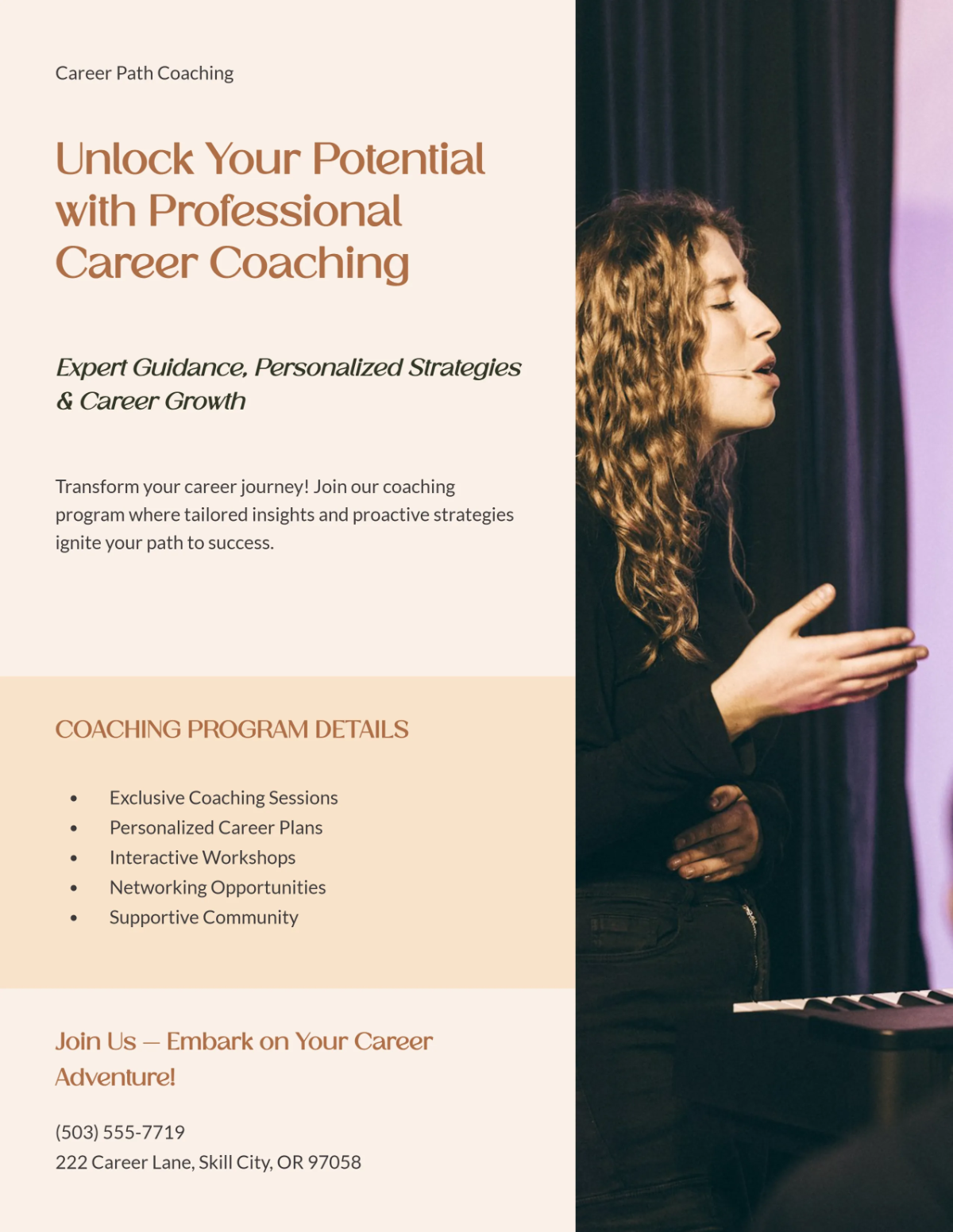 Free Career Coaching Flyer Template to Edit Online
