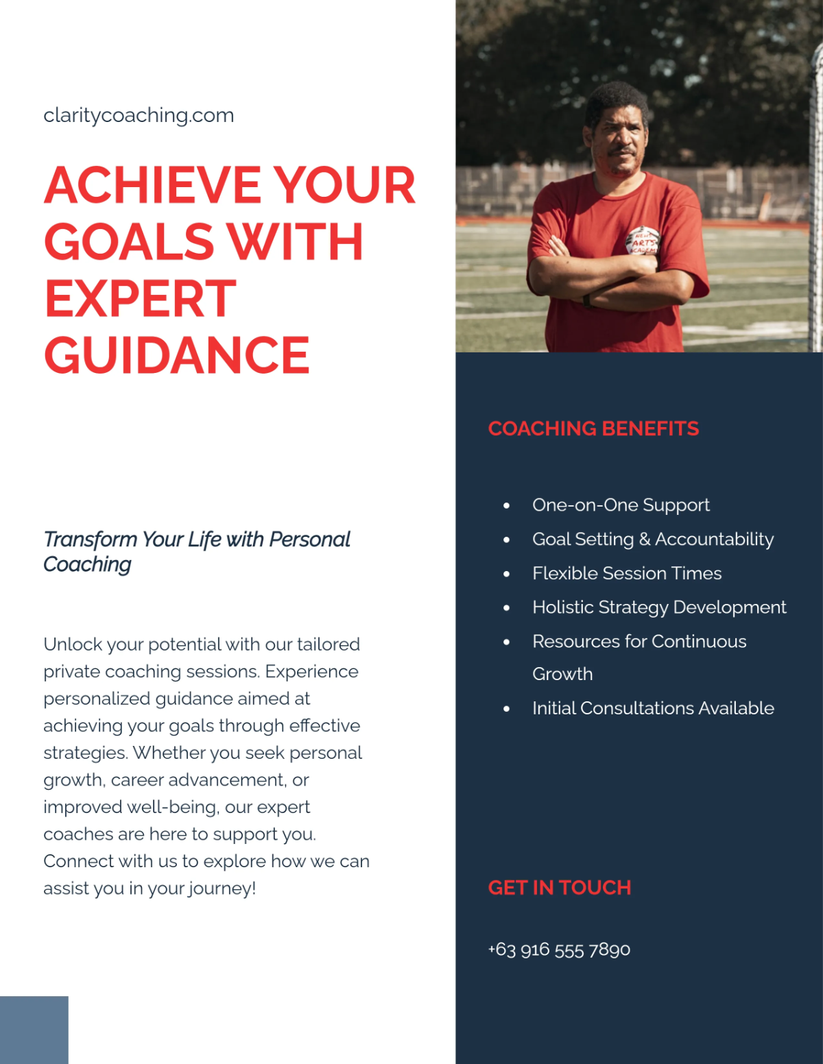 Free Minimalist Private Coaching Flyer Template to Edit Online