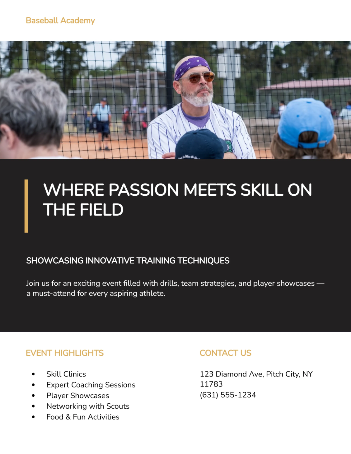 Free Creative Baseball Coaching Flyer Template to Edit Online