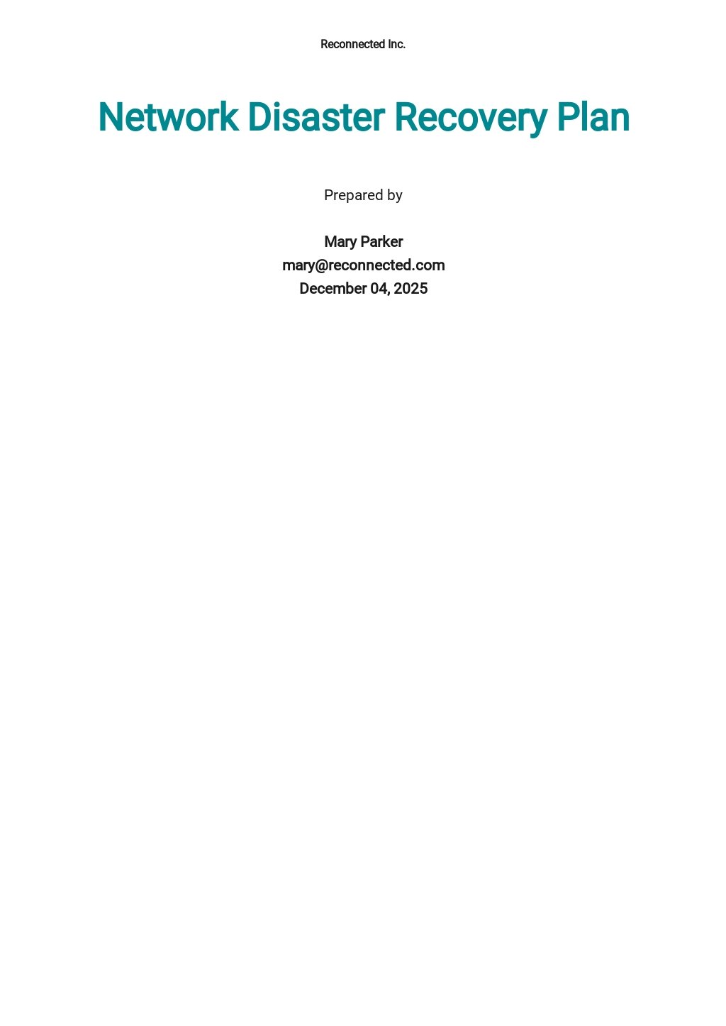 Network Disaster Recovery Plan Template Free.jpe