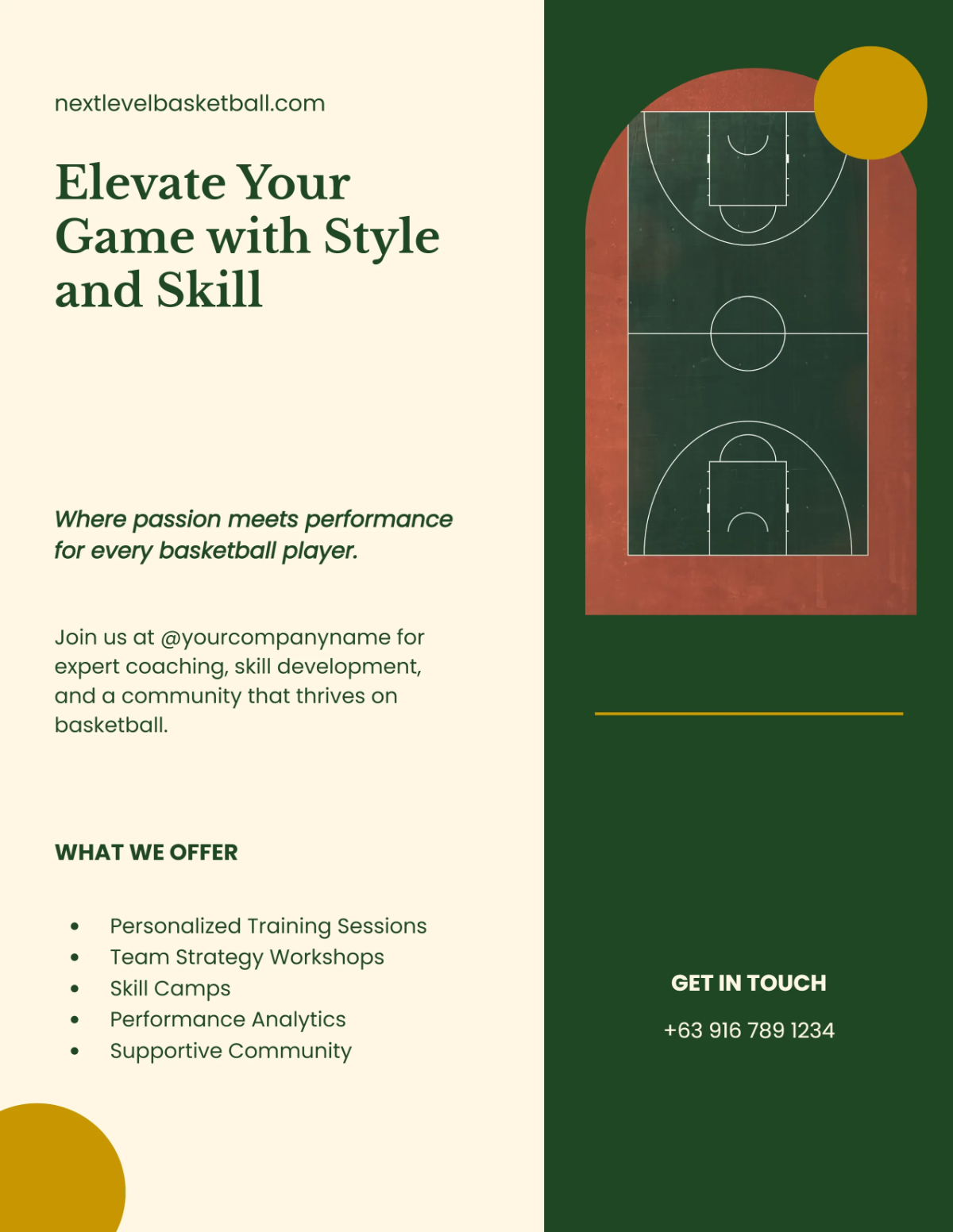 Aesthetic Basketball Coaching Flyer Template