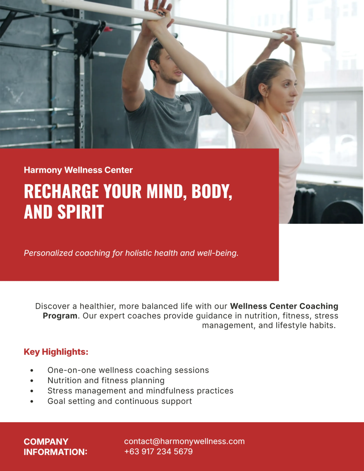 Wellness Center Coaching Flyer Template
