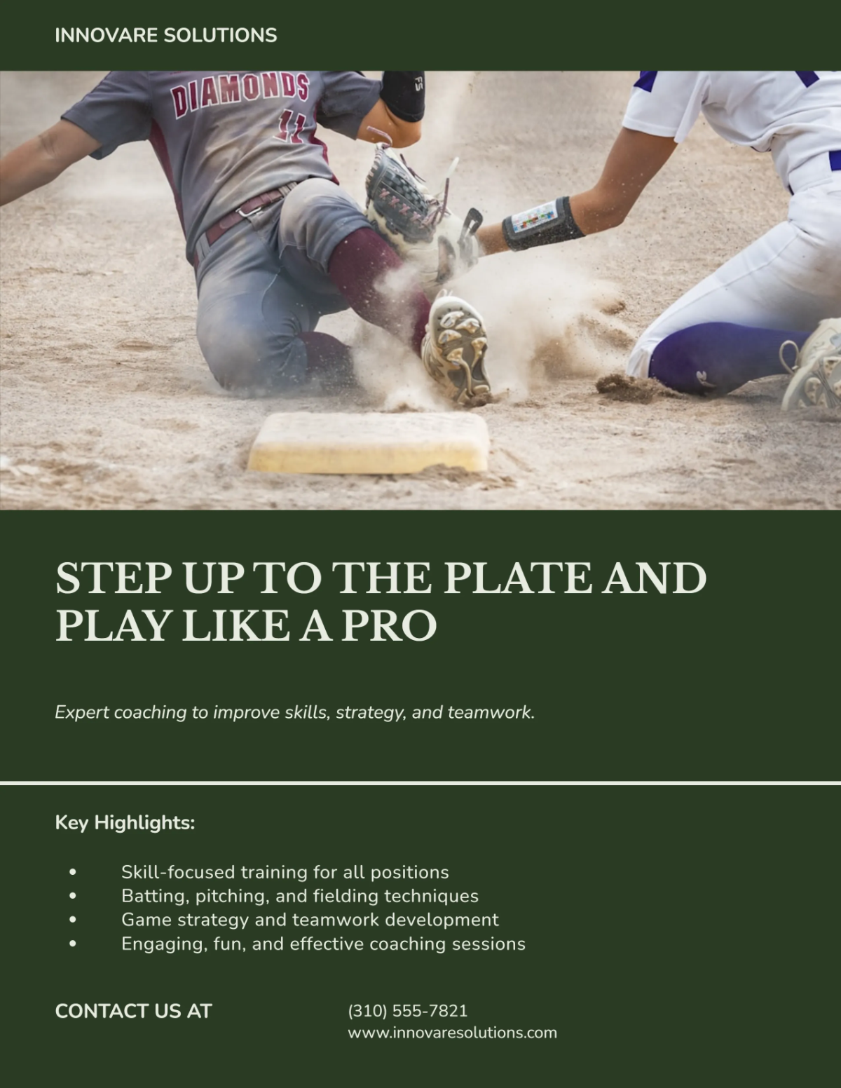 Softball Coaching Flyer Template