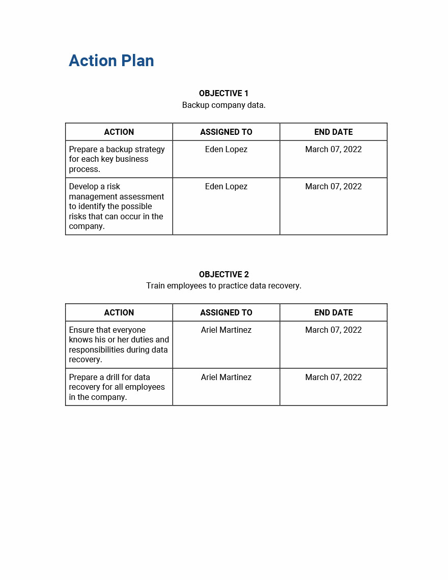 IT Disaster Recovery Plan Template - Google Docs, Word, Apple Pages ...