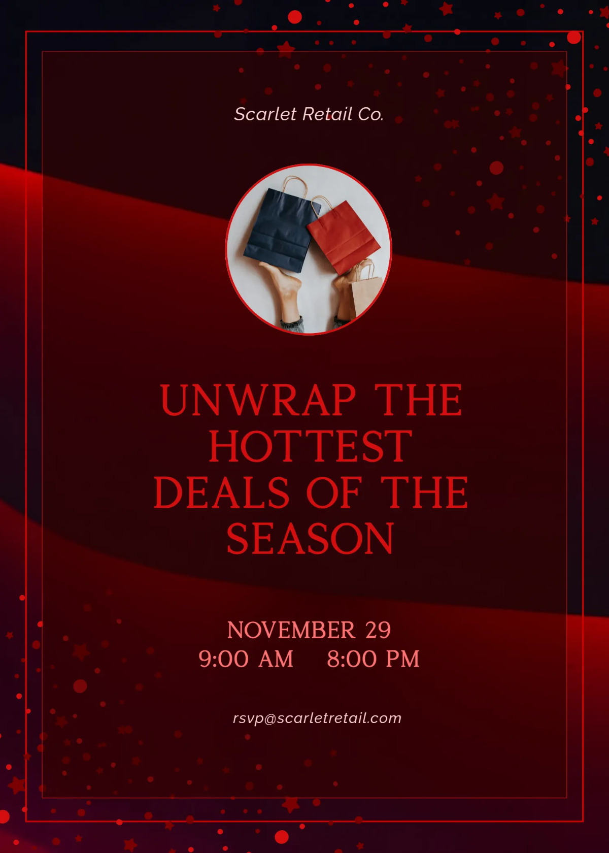 Free Red Black Friday Invitation Template to Edit Online