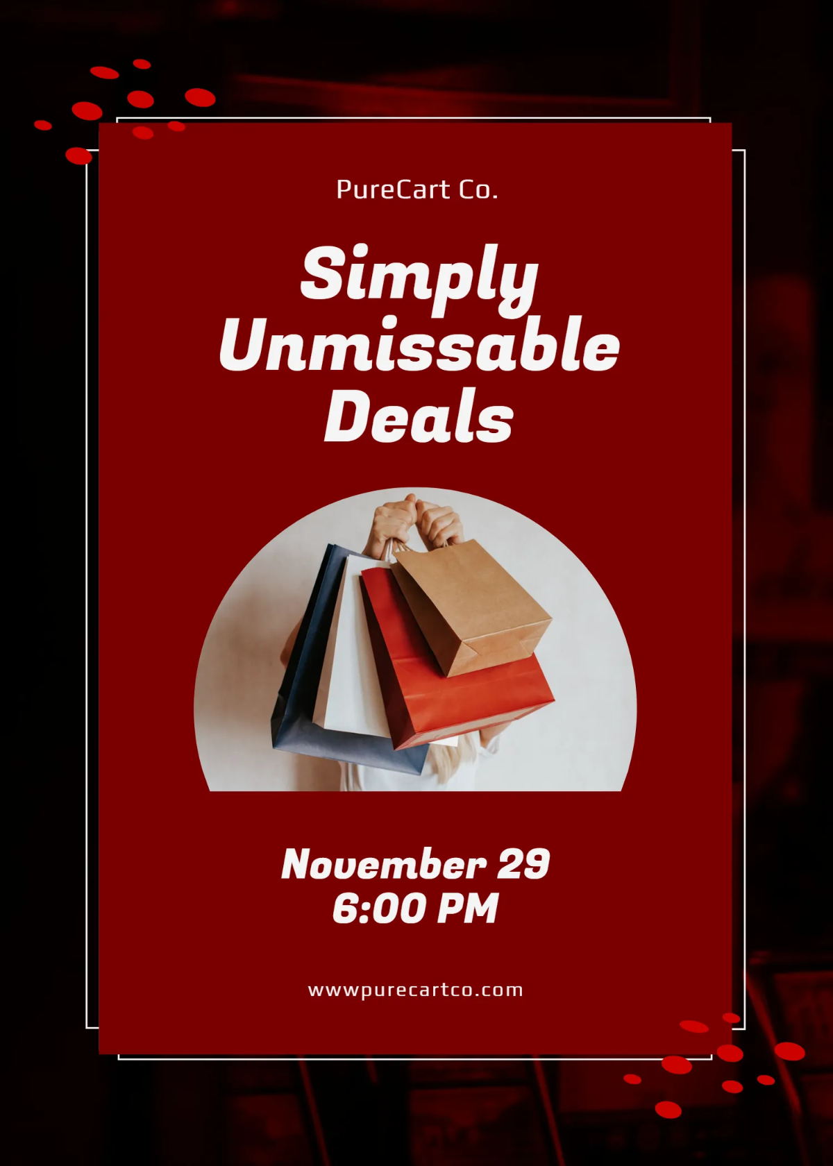 Free Minimalist Black Friday Invitation Template to Edit Online