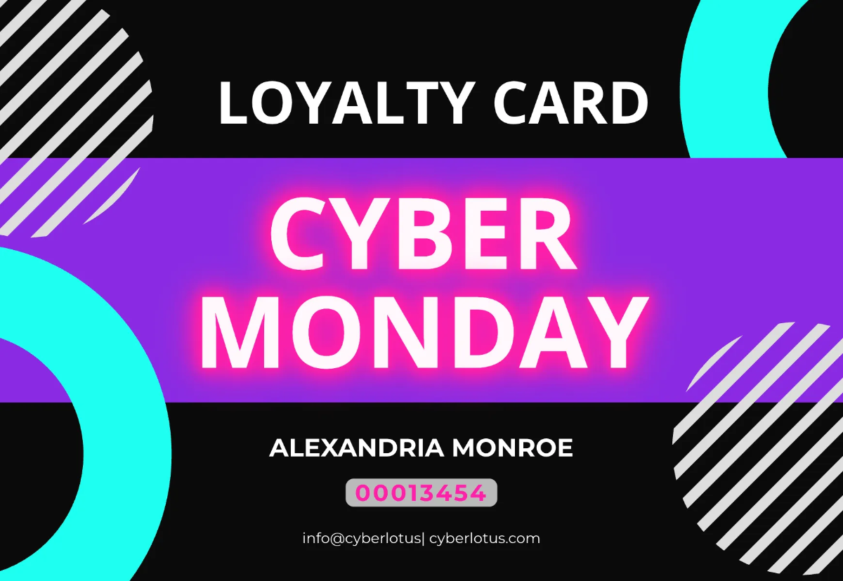 Free Cyber Monday Loyalty Card Template to Edit Online Free Cyber Monday Loyalty Card Template to Edit Online