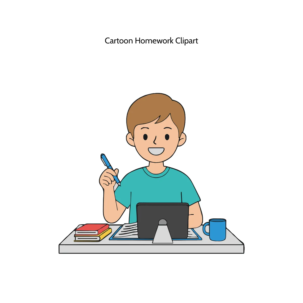 Free Cartoon Homework Vector Clipart (PNG, SVG) to Edit Online