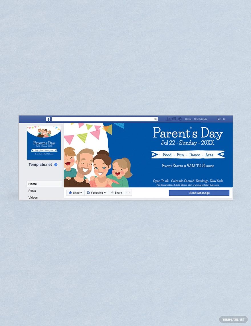 Parent's Day Facebook Cover Template