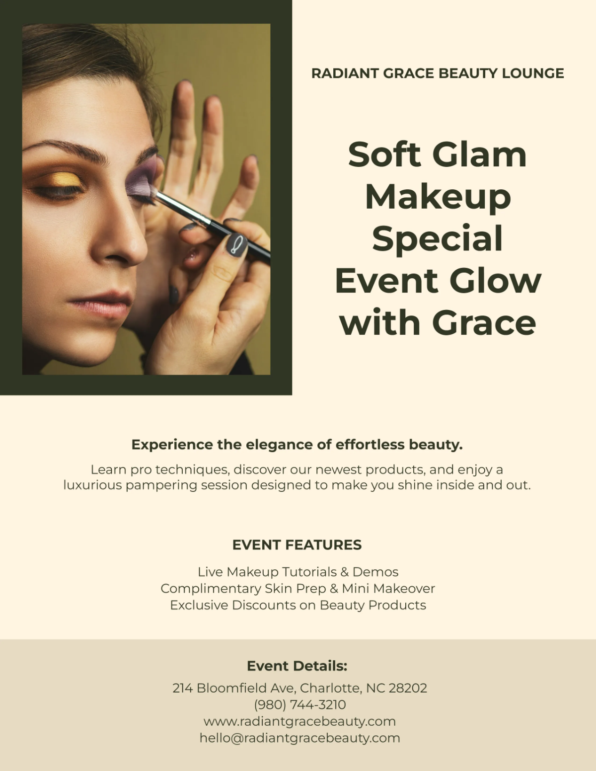 Soft Glam Makeup Special Event Flyer Template Soft Glam Makeup Special Event Flyer Template