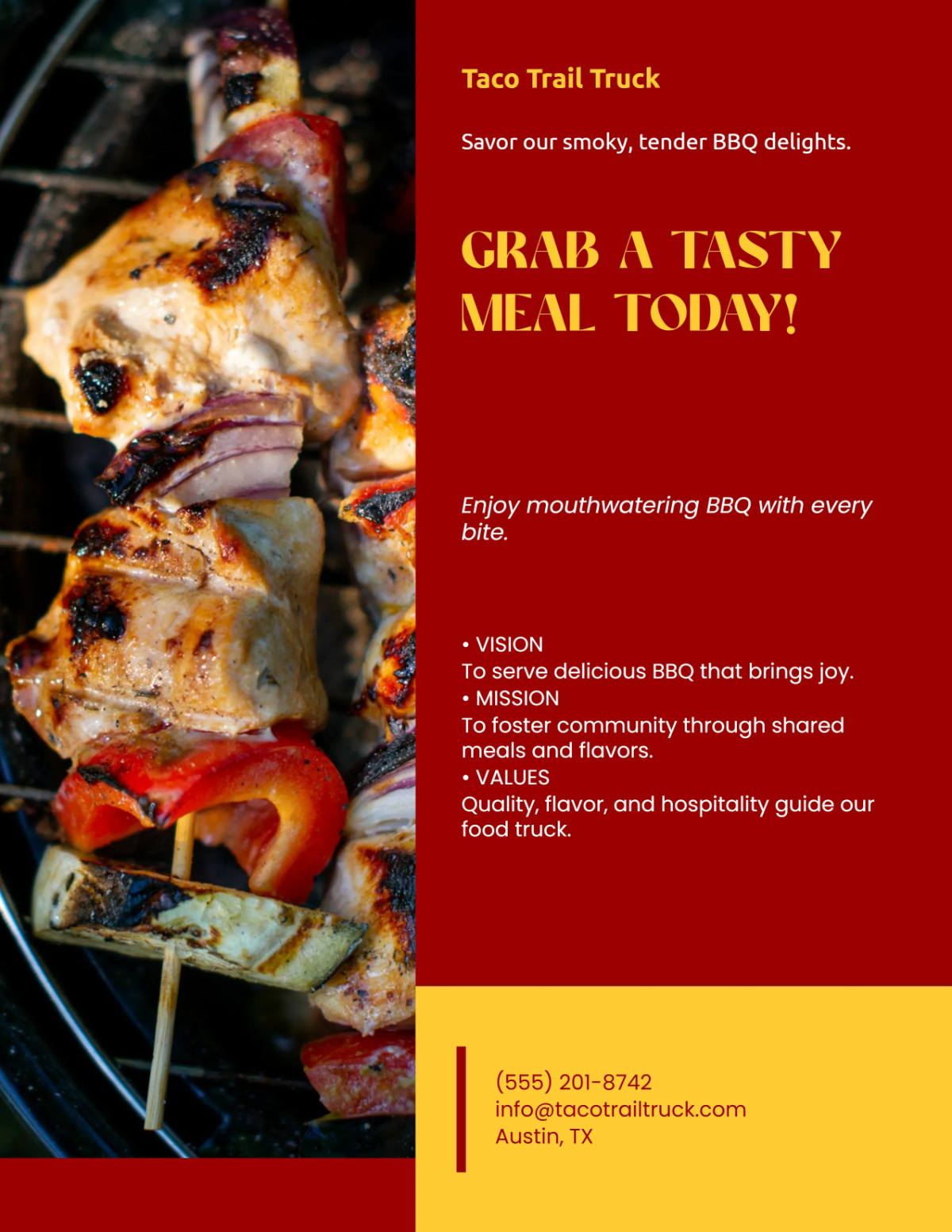Free Yellow and Red BBQ Food Truck Flyer Template to Edit Online Free Yellow and Red BBQ Food Truck Flyer Template to Edit Online