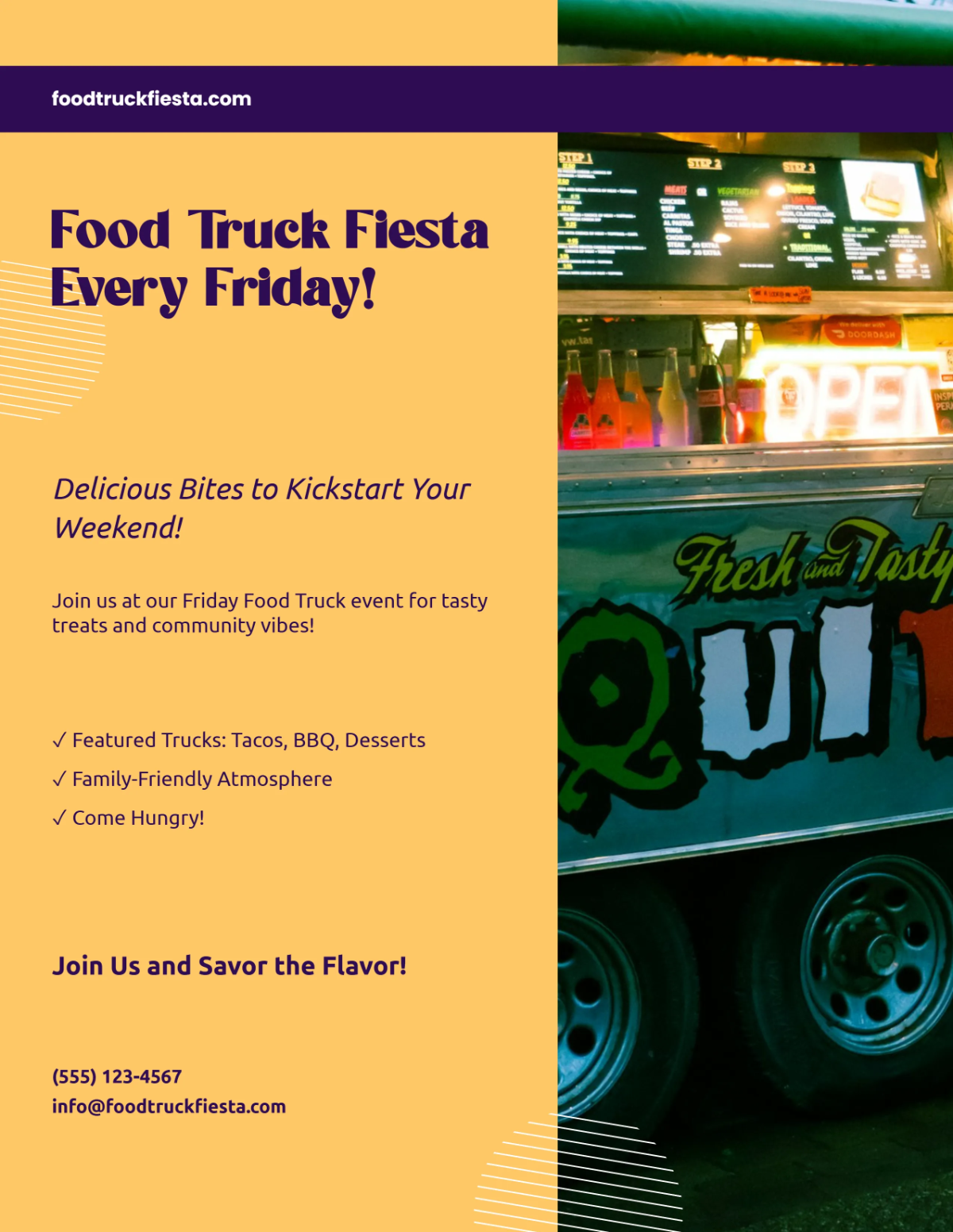 Free Friday Food Truck Flyer Template to Edit Online Free Friday Food Truck Flyer Template to Edit Online