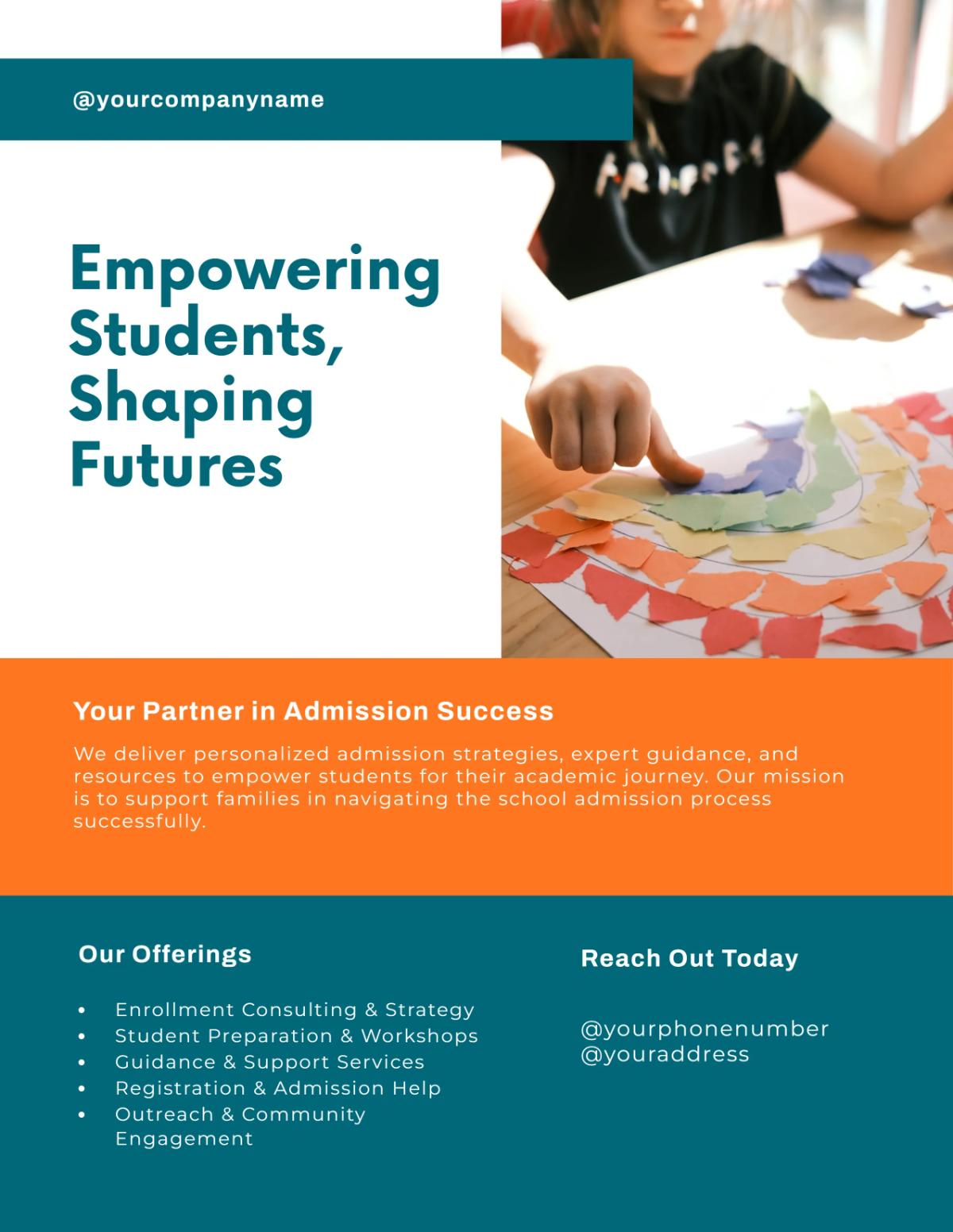 Free Kids School Admission Flyer Template to Edit Online