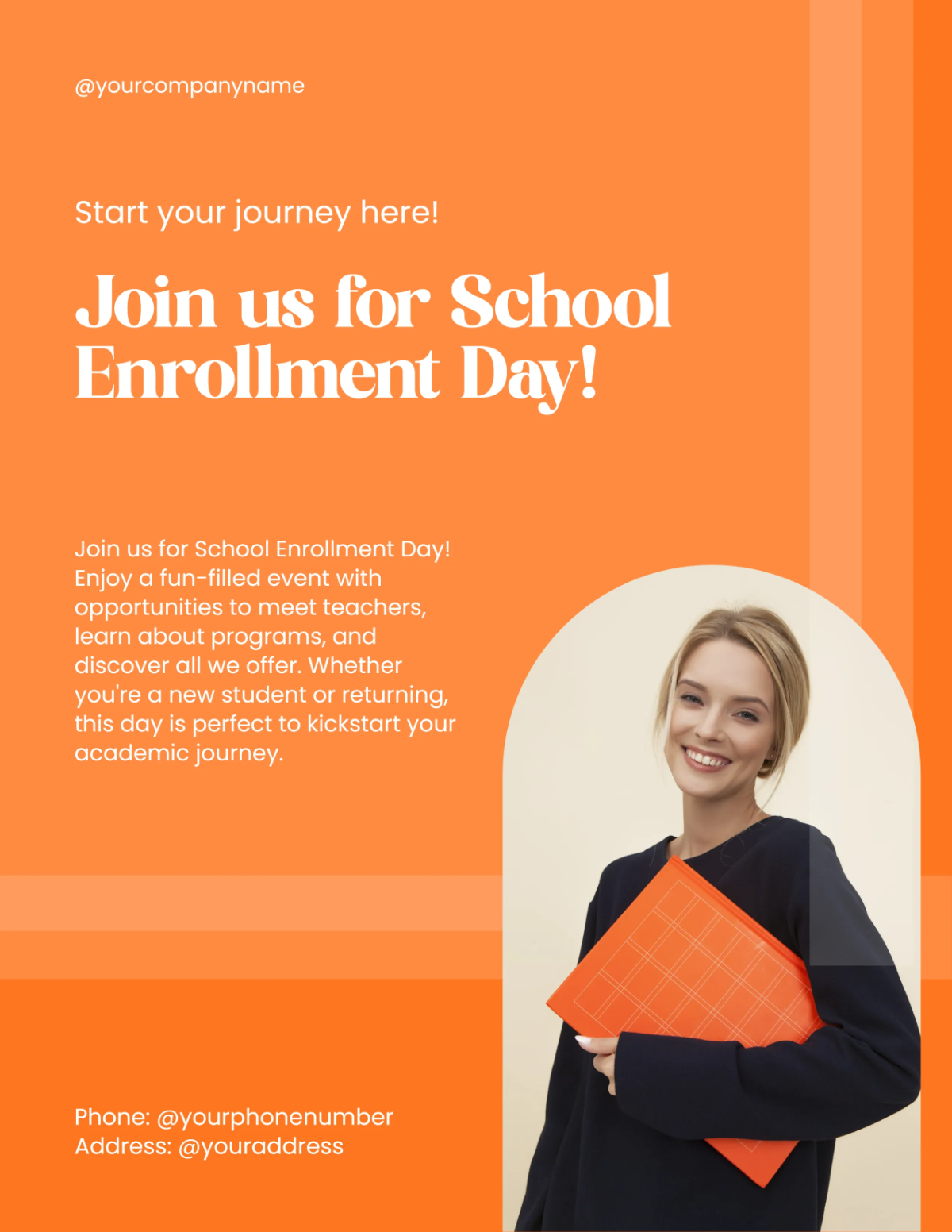 Free Enrollment School Admission Flyer Template to Edit Online