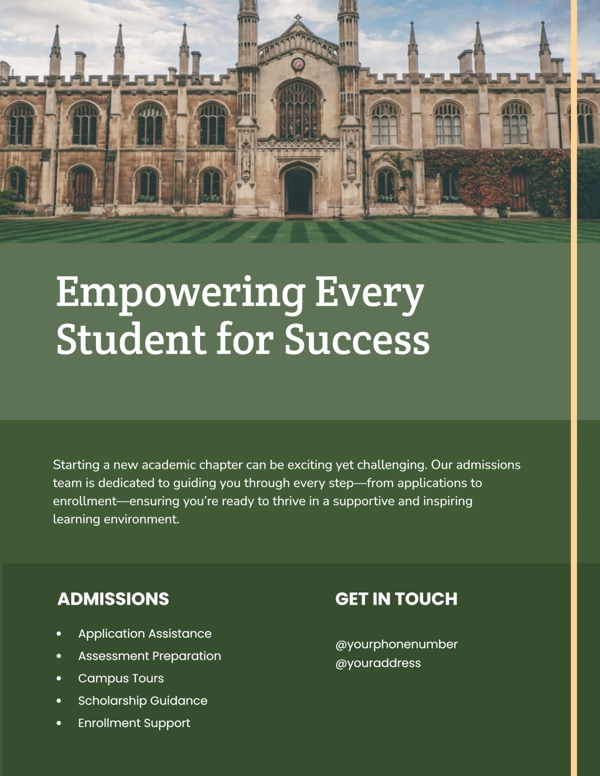 Free Available School Admission Flyer Template to Edit Online