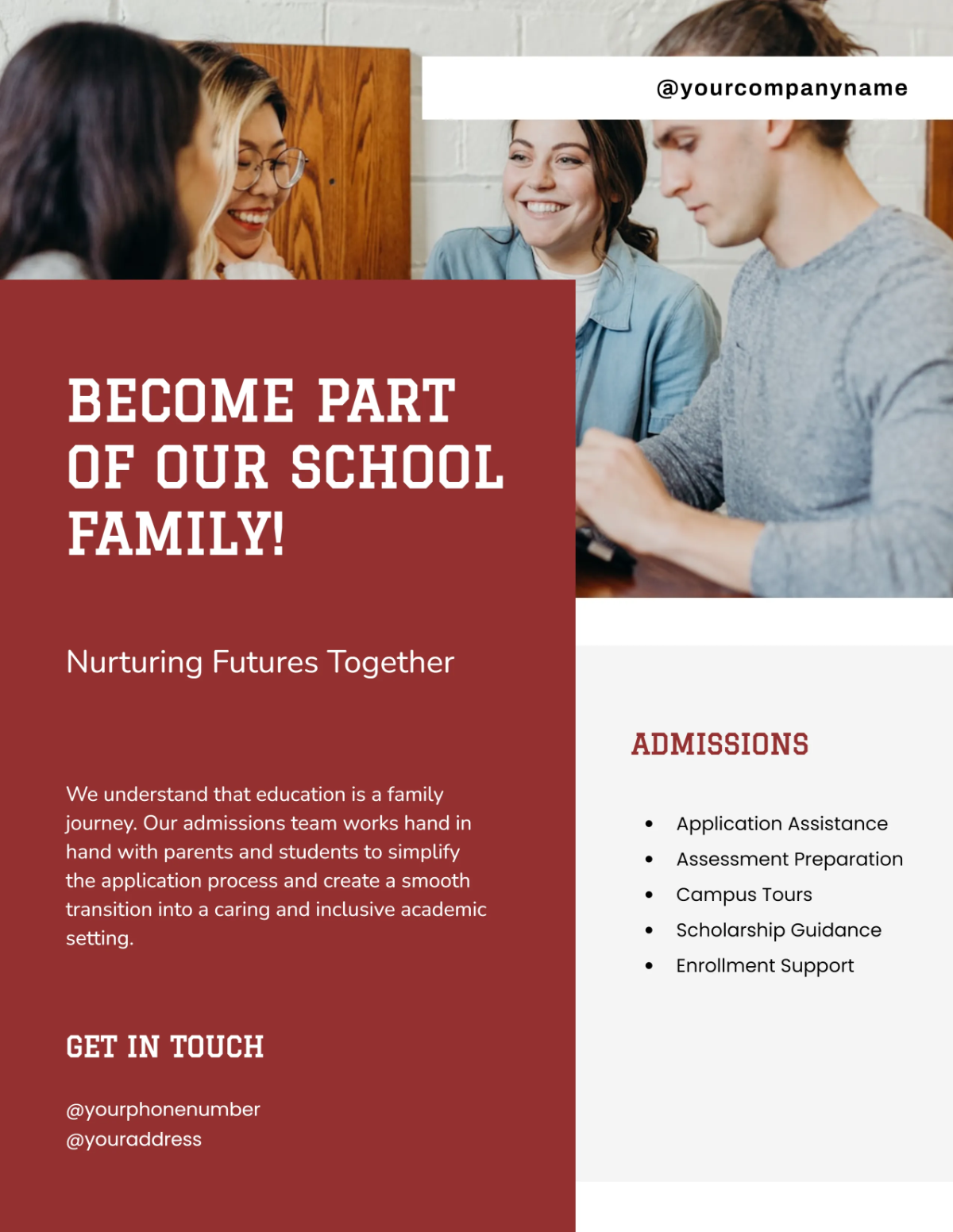Free Sample School Admission Flyer Template to Edit Online