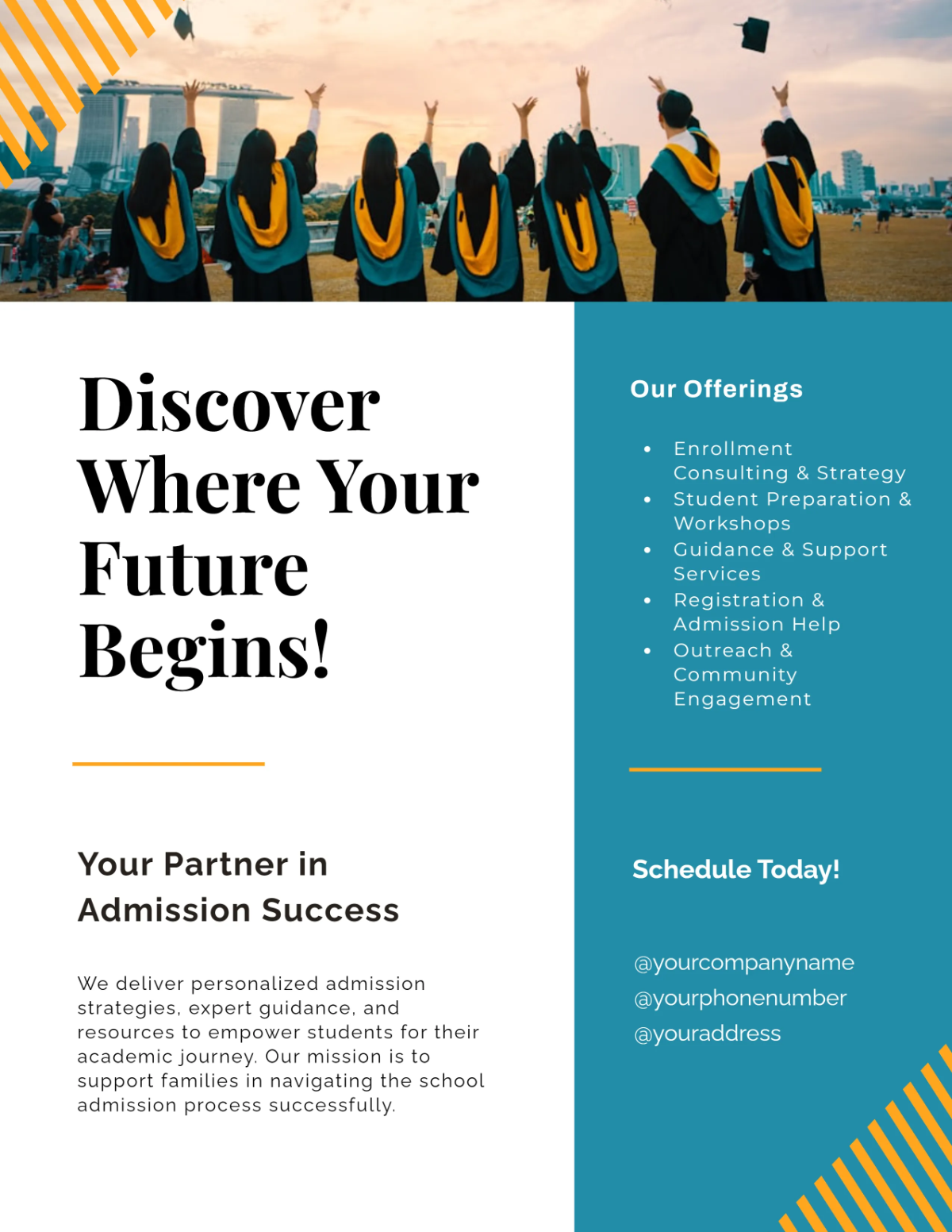 Free Modern Graphic School Admission Flyer Template to Edit Online