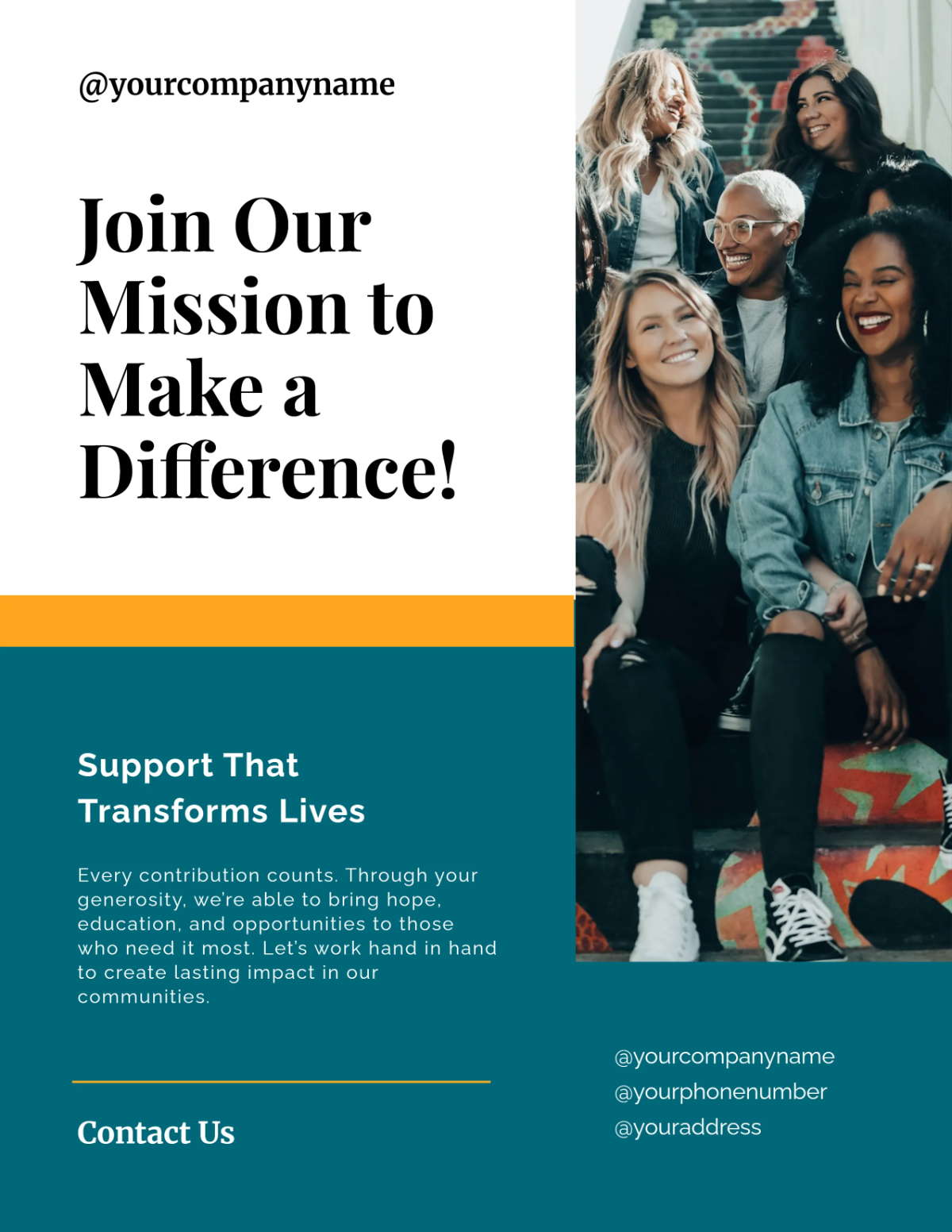 Free Simple Fundraiser Donation Flyer Template to Edit Online