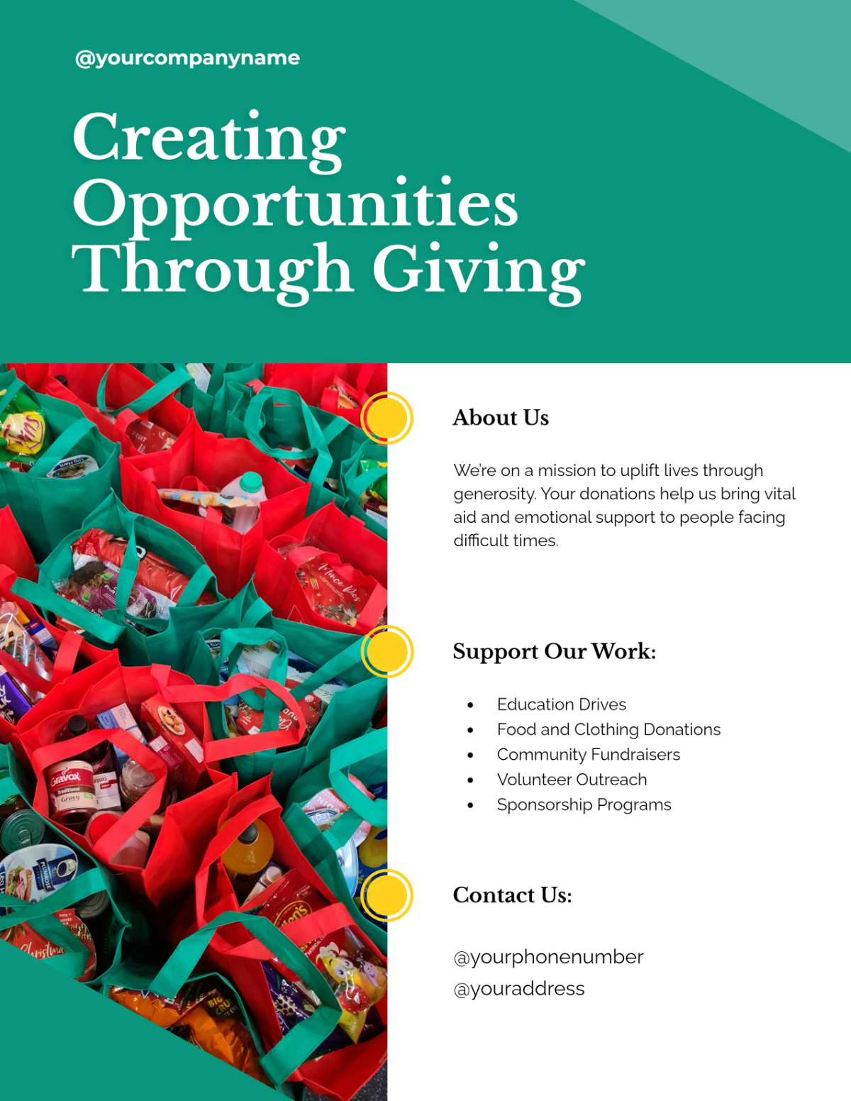 Free Colorful Event Donation Flyer Template to Edit Online