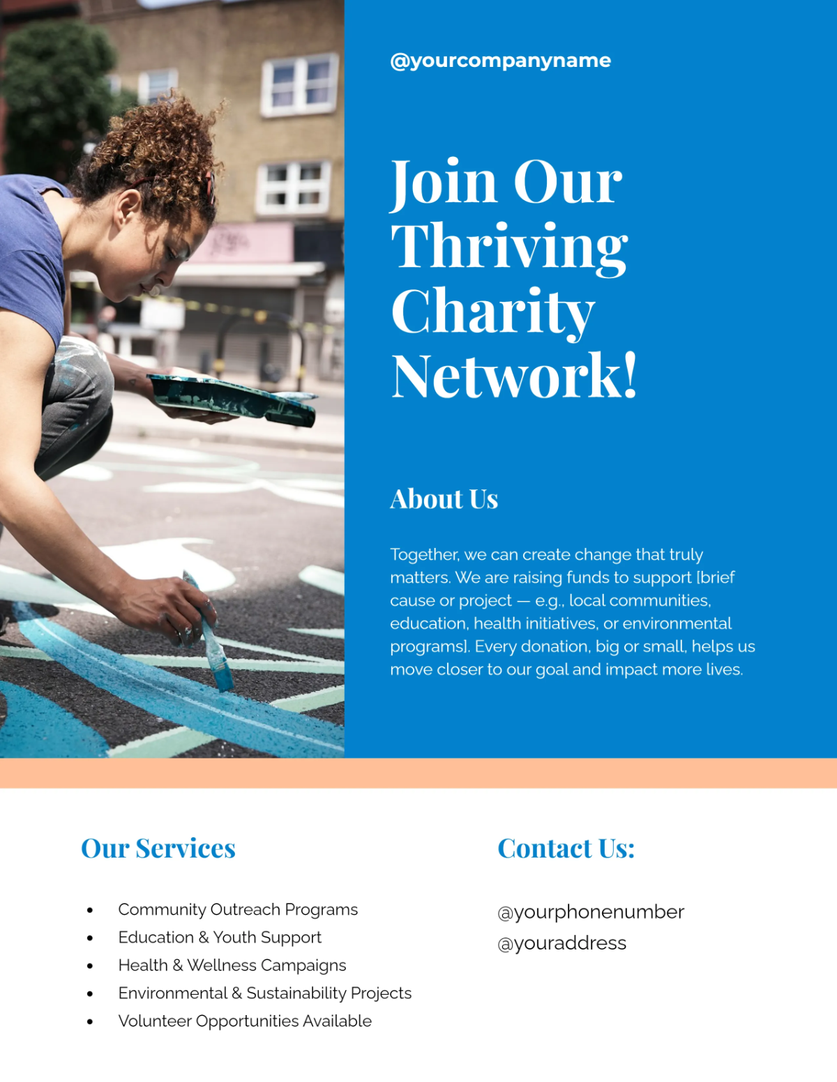 Free Professional Organization Donation Flyer Template to Edit Online