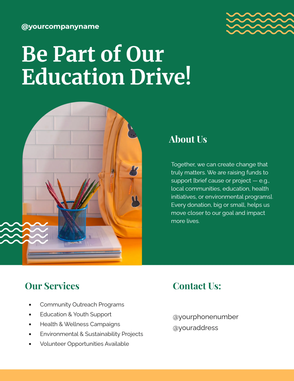 Free School Supply Donation Flyer Template to Edit Online