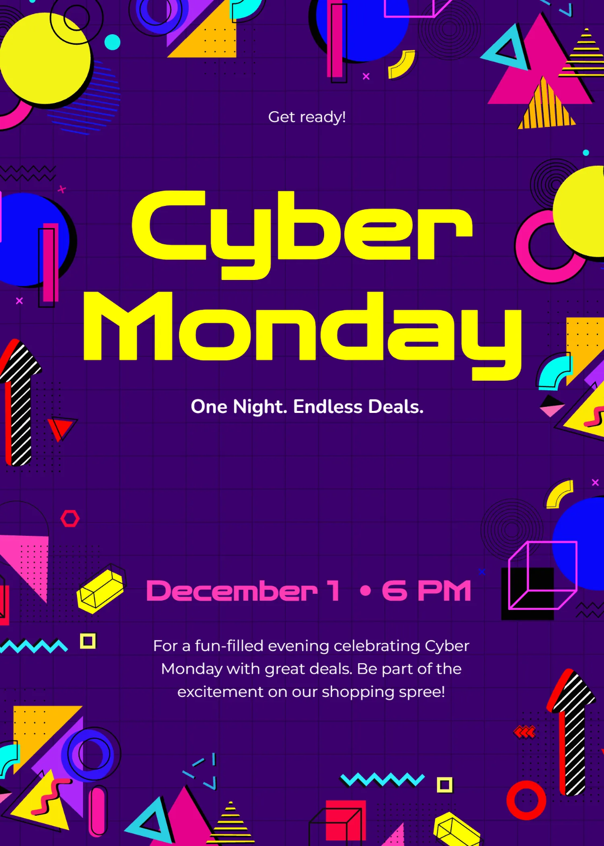 Memphis Cyber Monday Invitation Template Memphis Cyber Monday Invitation Template