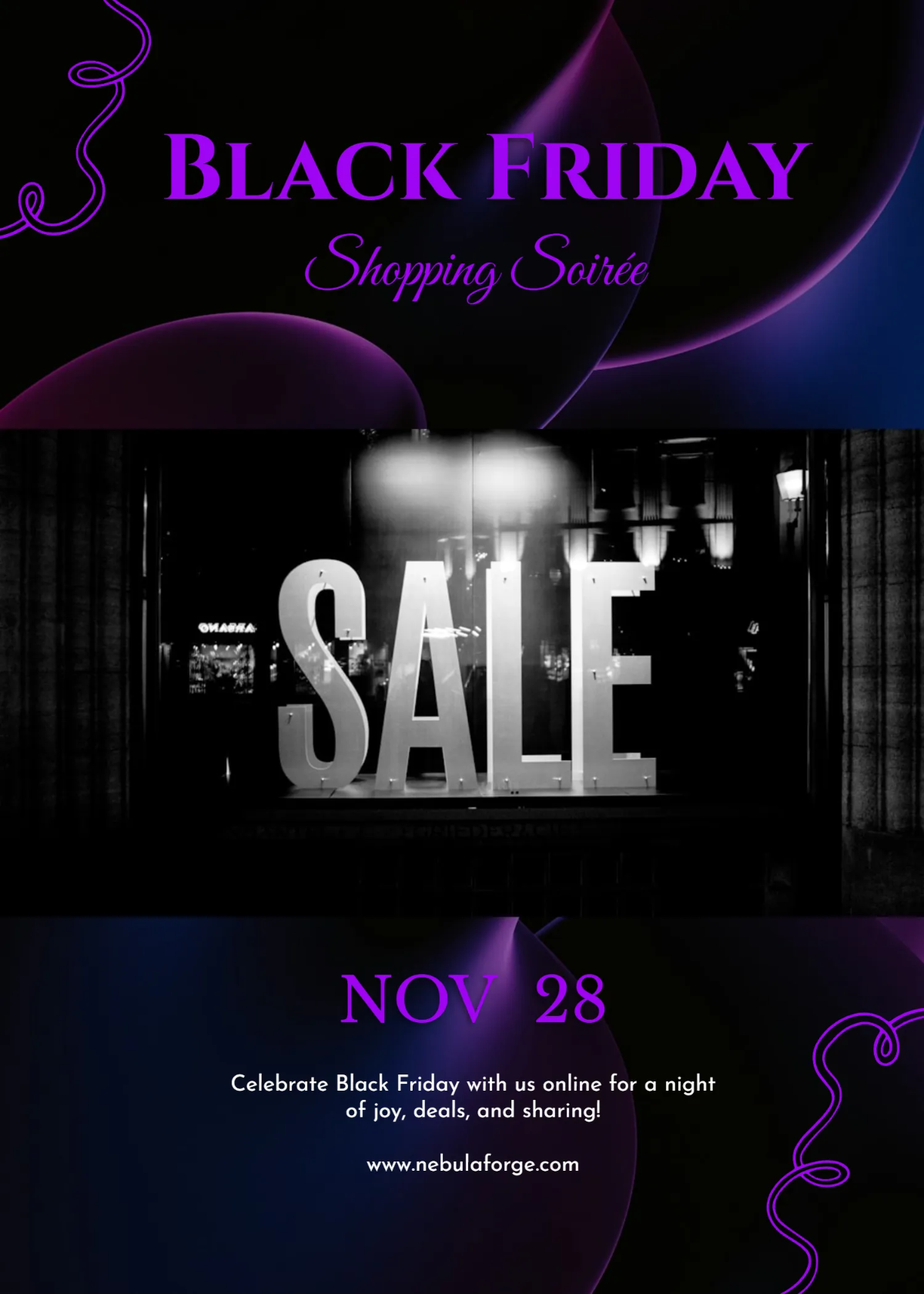 Free Gradient Black Friday Invitation Template to Edit Online