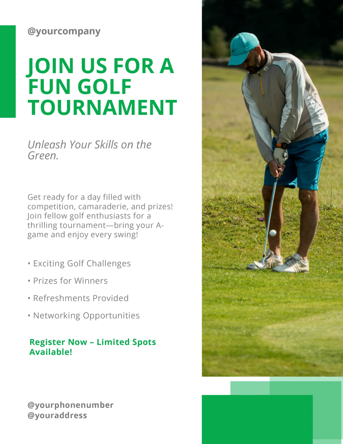 Free Golf Tournament Flyer Template to Edit Online