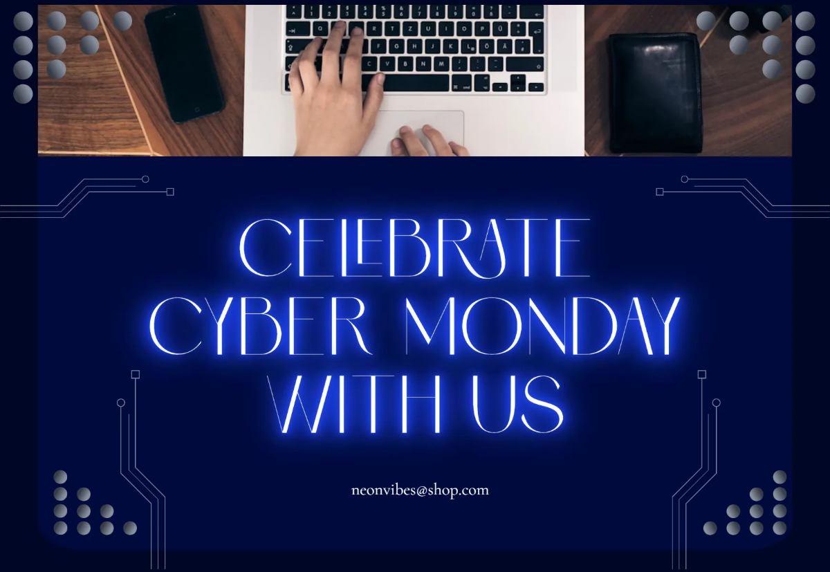 Neon Cyber Monday Card Template