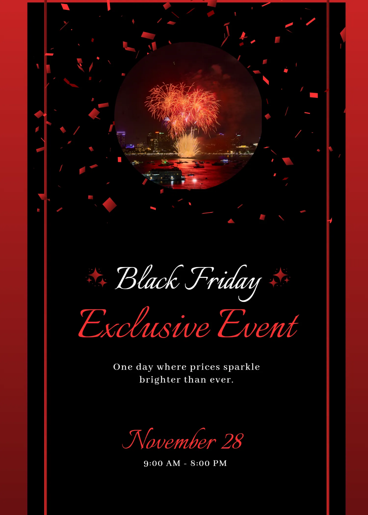 Glitter Black Friday Invitation Template