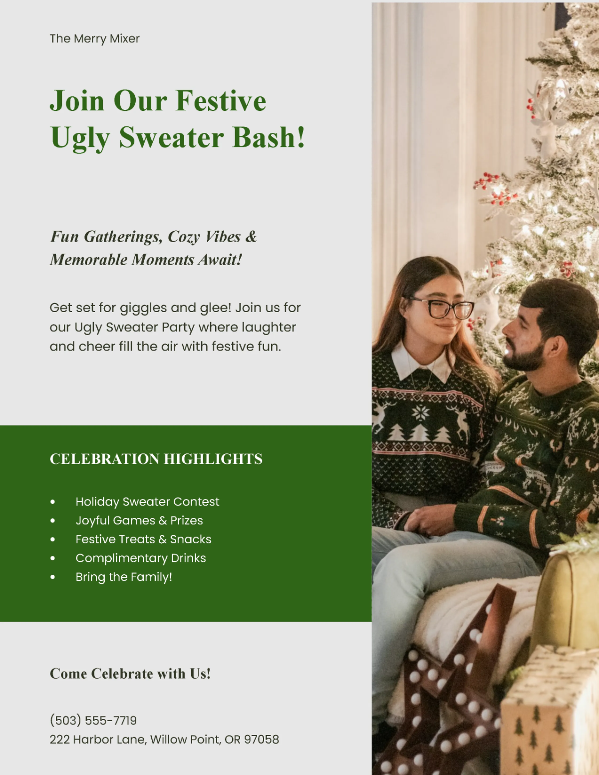 Free Christmas Ugly Sweater Flyer Template to Edit Online Free Christmas Ugly Sweater Flyer Template to Edit Online