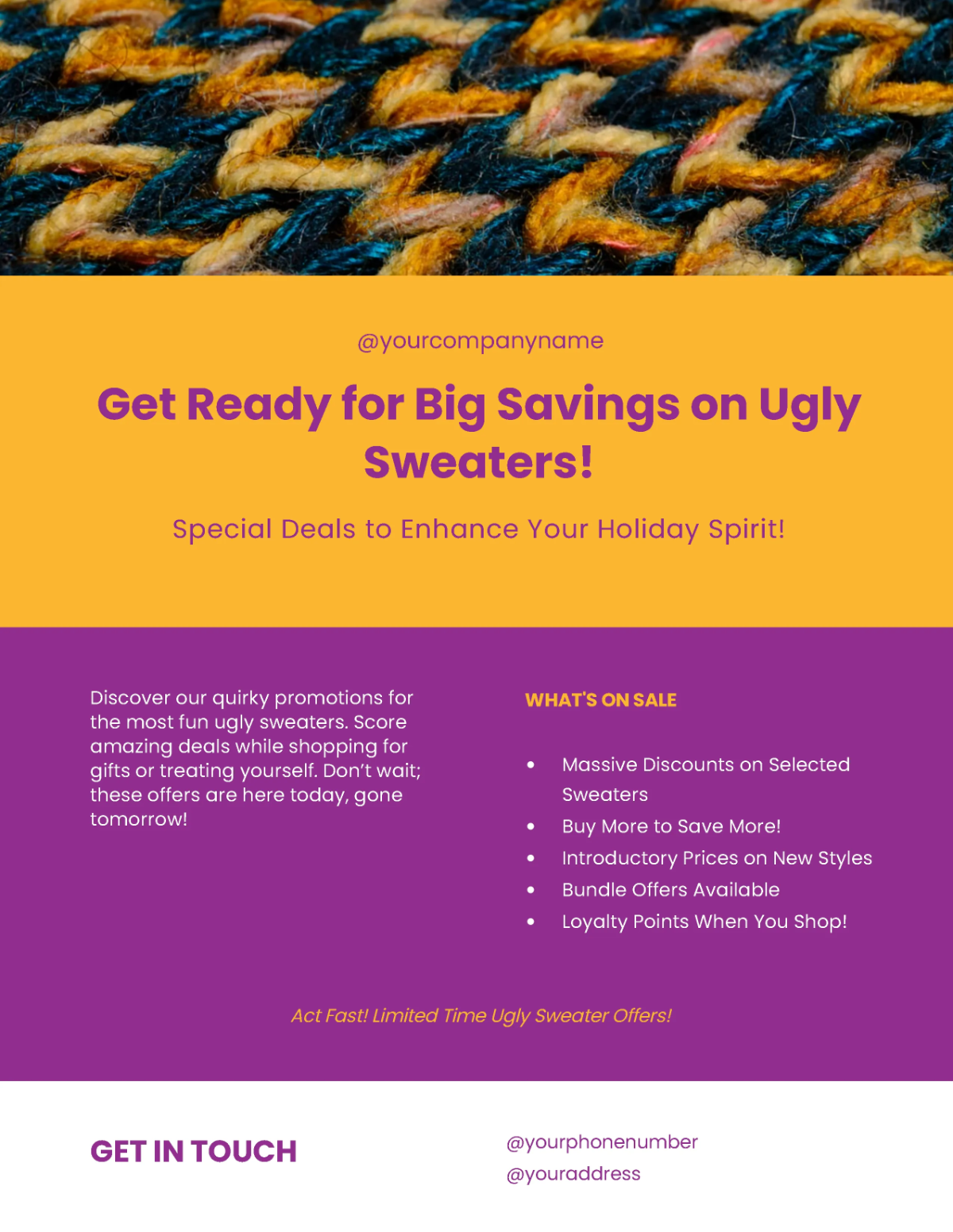 Free Art Ugly Sweater Flyer Template to Edit Online