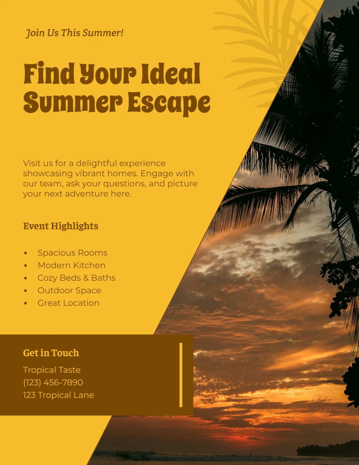 Free Yellow Tropical Summer Flyer Template to Edit Online Free Yellow Tropical Summer Flyer Template to Edit Online